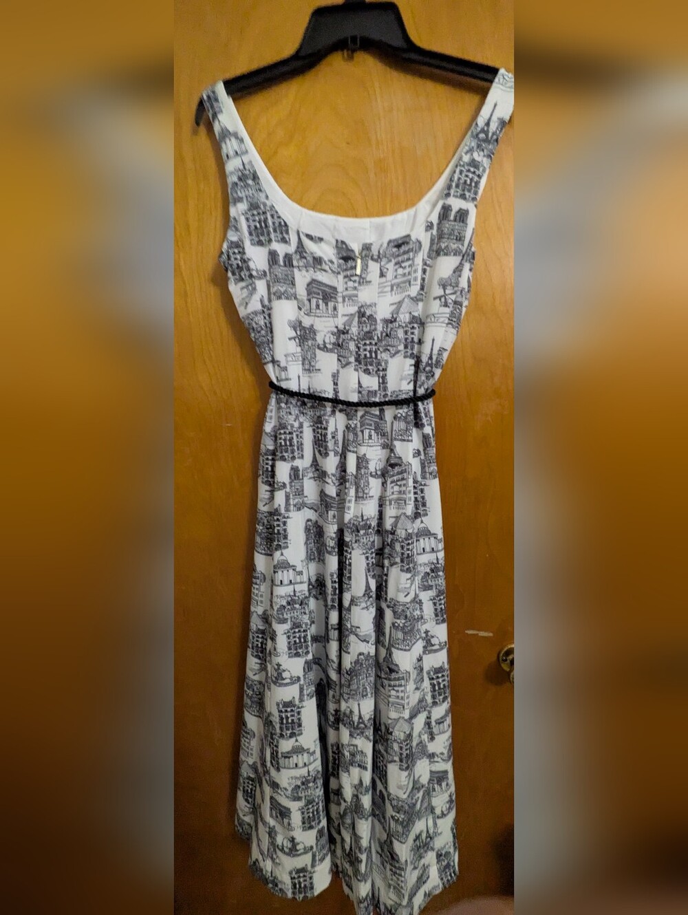Karl Lagerfeld Black and White Scenic Print Maxi Dress - Picture 3 of 9